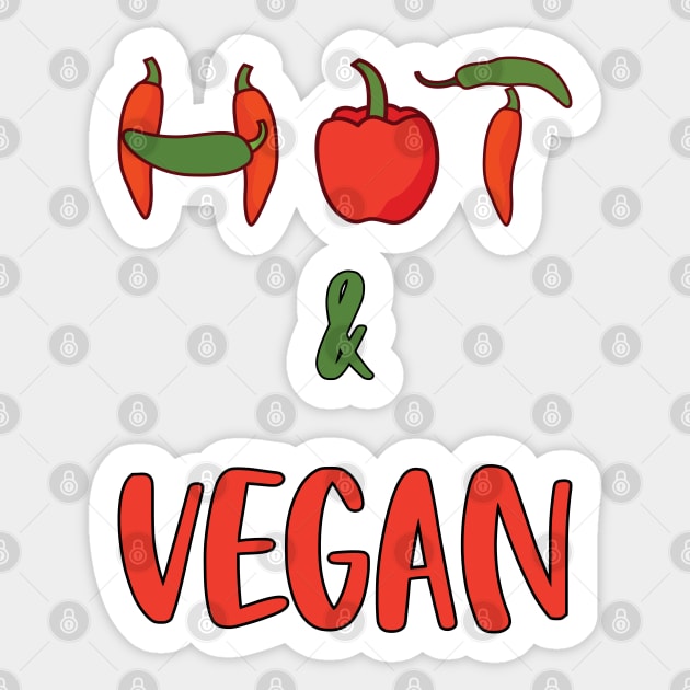 Hot and Vegan Sticker by MZeeDesigns